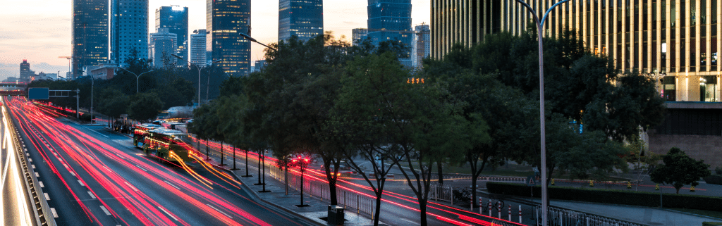City landscape long exposure