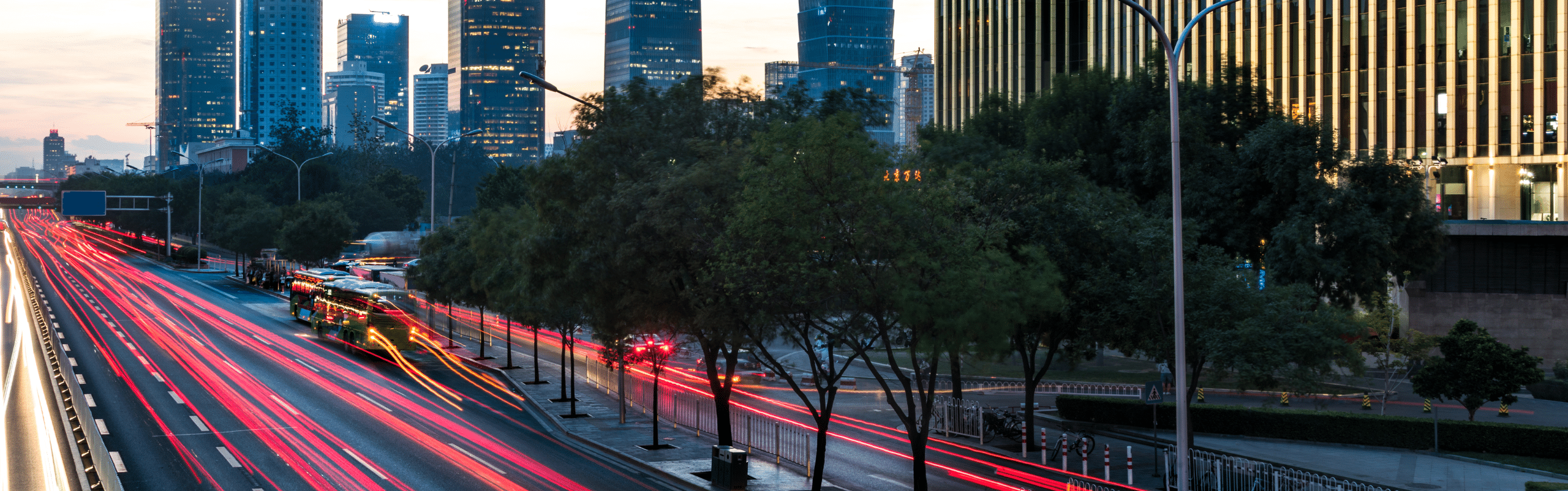 City landscape long exposure